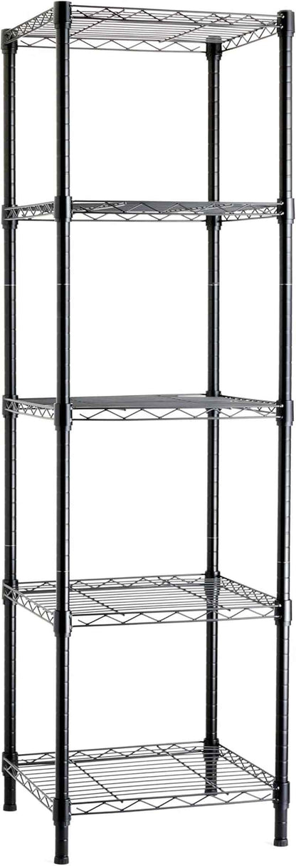 Meuble De Rangement Réglable À 5 Étagères, Noire, 40.6 X 40.6 X 137.2 Cm (P X L X H)