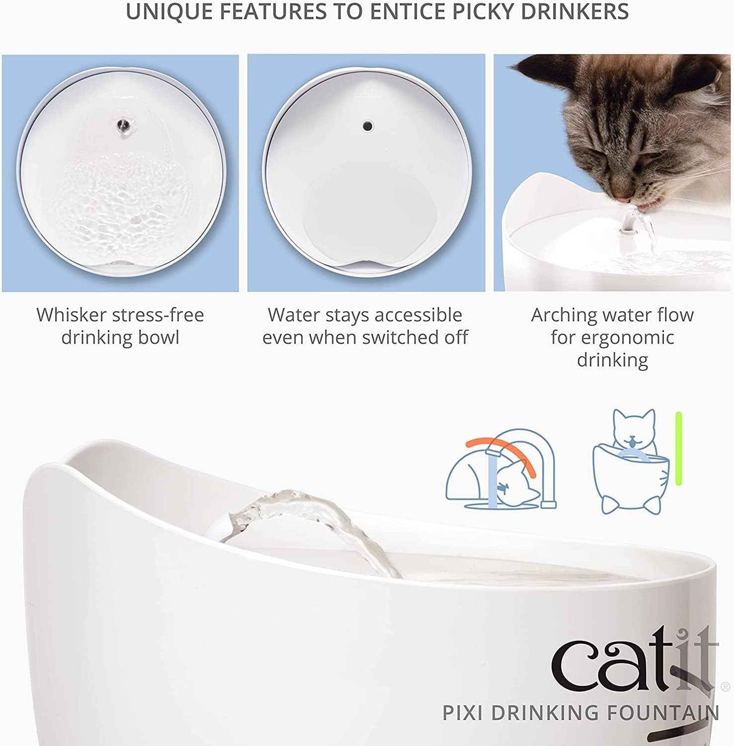 Pixi Fontaine À Eau Pour Chat 2,5 L Rose