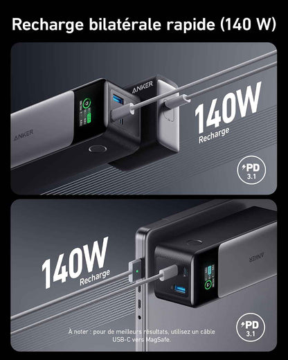Batterie Externe 737 (Powercore 24 K) De 24000 Mah Avec 3 Ports | Puissance 140W, Écran Numérique, Compatible Avec Iphone 17 Pro Max, Samsung, Macbook, Dell, Airpods Et Plus