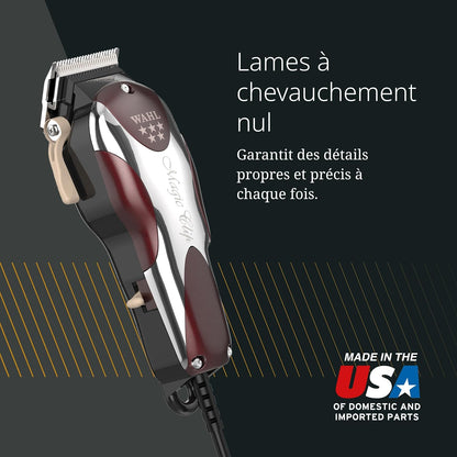 Magic Clip, Tondeuse Filaire Pour Fondus Et Détails | Tondeuse Filaire, Moteur V5000 Haute Performance, Longueur Réglable 0,5 À 1,2 Mm, 8 Peignes, Pour Fondus Précis