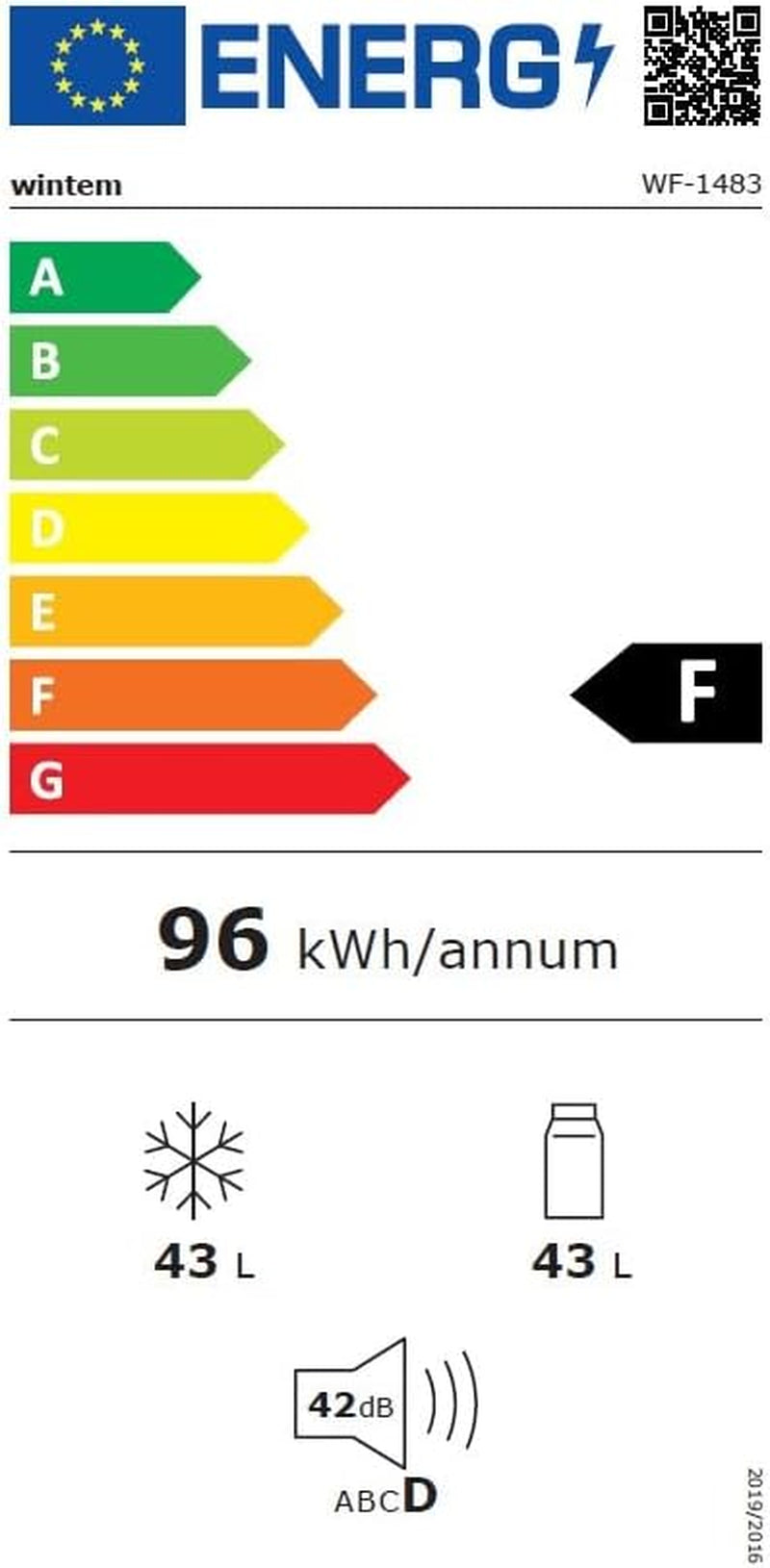 Minifrigo Bar Pour Chambre Ou Bureau 48L Et Congélateur De 5L Avec Lumière LED Et Température Réglable 0°/10°C – Consommation Énergétique Réduite 85 W Étagère Pratique Pour Boissons Et Porte