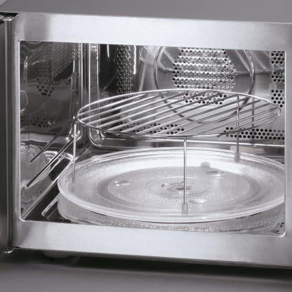 Four À Micro-Ondes 30 L, 2 500 W, Avec Fonction Gril Et Chaleur Tournante, Avec 5 Niveaux De Puissance, 10 Programmes Automatiques, Inox/Noir, MW 7775