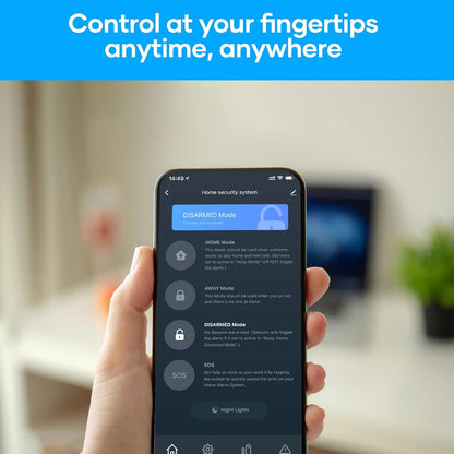 Alarme Maison Sans Fil Intelligent Wifi - Alarme De Porte, 1 Alarme Avec Sirène, 5 Capteurs De Fenêtre Et De Porte, 2 Télécommande, Compatible Avec Alexa, Google Assistant | Notifications via L’Application Sans Abonnement, Contrôle À Distance, Installatio