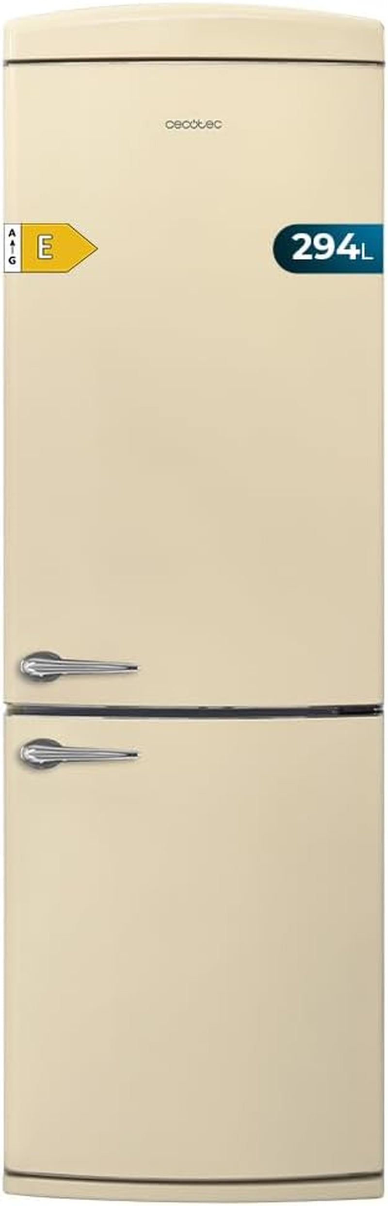 Réfrigérateur Combiné Rétro À Deux Portes 294 L Bolero Coolmarket Combi Origin 294 Beige. Hauteur 190 Cm Et Largeur 60 Cm, No Frost Total, Refroidissement Multiple, Ultra Fresh