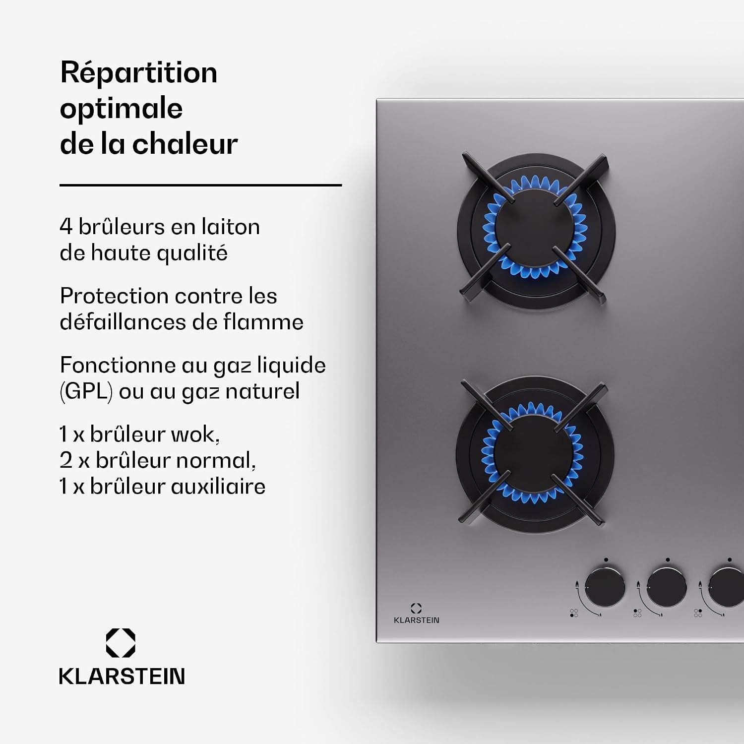 Tables De Cuisson À Gaz, Plaque De Cuisson Gaz À 4 Brûleurs, Table De Encastrable À 4 Feux De 8000W, Cuisiniere Gaziniere Avec Brûleurs En Acier Inoxydable, Cuisinières GPL