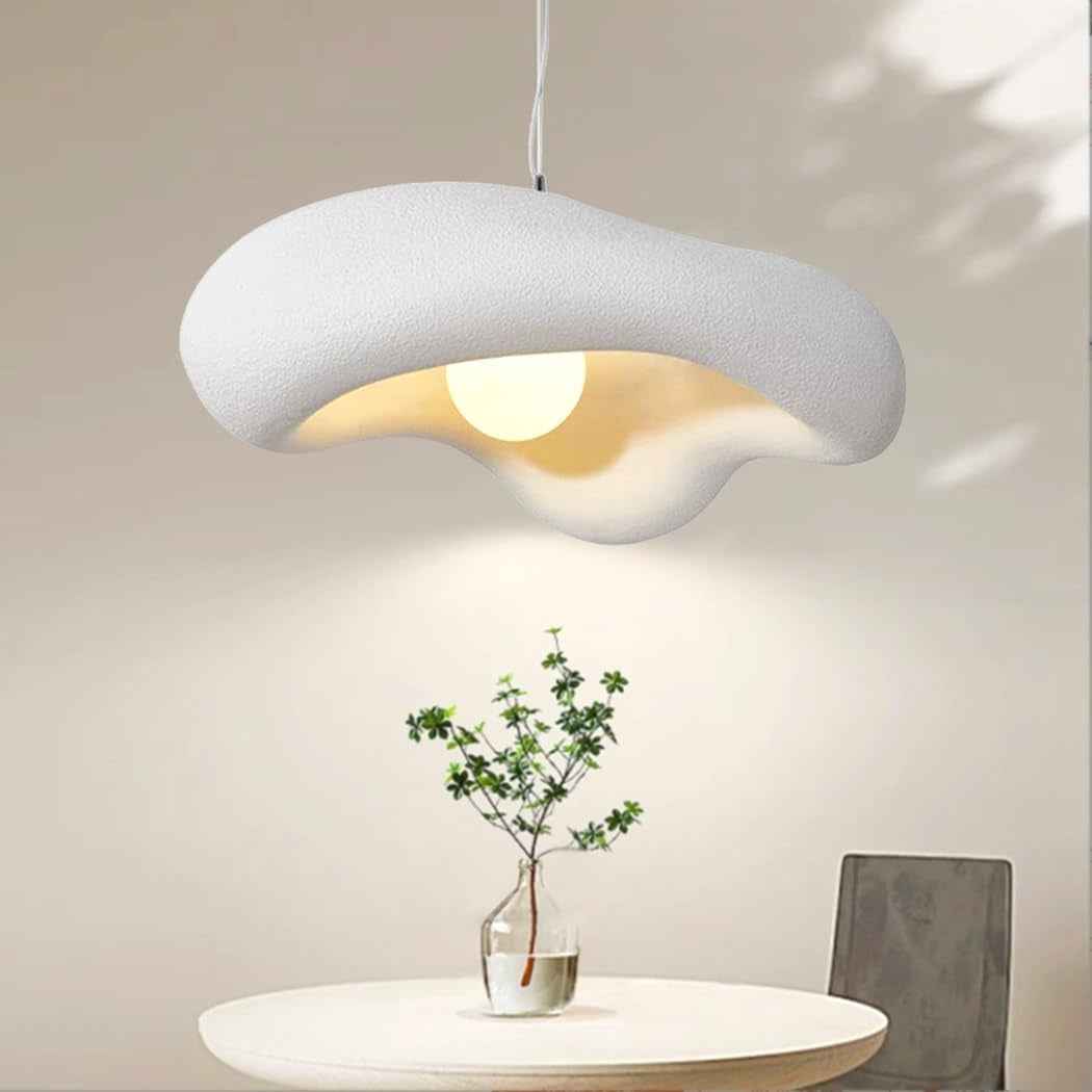 Lampe Suspendue Wabi-Sabi Suspension Fleurs Créatives Lampe À Suspension Moderne Lampe De Table À Manger Style Nordique Lustre Pour Chambre Salon Salle À Manger Cuisine Chambre D'Enfants Blanc,60Cm