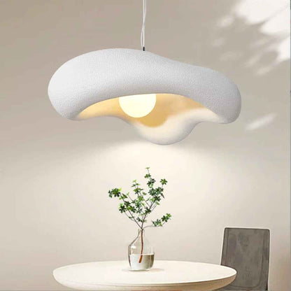 Lampe Suspendue Wabi-Sabi Suspension Fleurs Créatives Lampe À Suspension Moderne Lampe De Table À Manger Style Nordique Lustre Pour Chambre Salon Salle À Manger Cuisine Chambre D'Enfants Blanc,60Cm