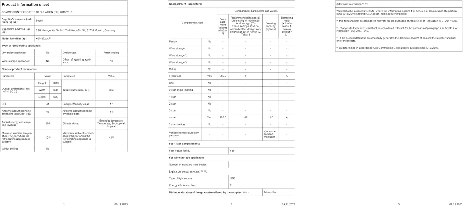 Série 4 KGN392LAF 70/30 Réfrigérateur Congélateur Acier Inoxydable Classe A