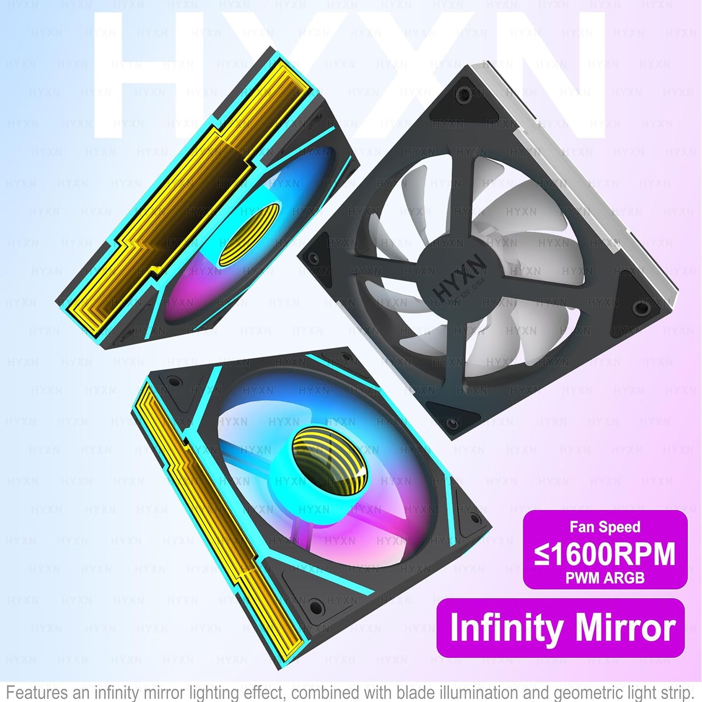 H3(2026) Boitier PC ATX– Préinstallé 6 Ventilateurs PWM ARGB Miroir Infini, Supporter Radiateur 360 Mm,Boîtier PC ATX À Double Chambre Mid Tower, Avec Type -C 3.2 (Noir)