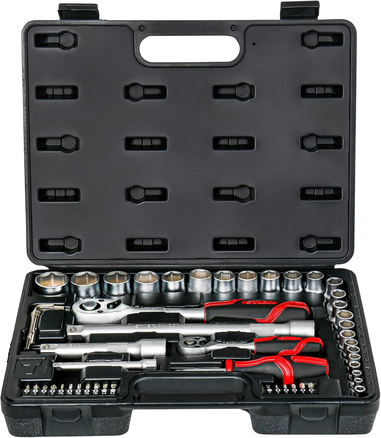 Jeu De 54 Clés À Douilles 1/4'' + 1/2'', Douilles Hexagonales De 5-27Mm, Phillips, Torx, Jeu De Douilles