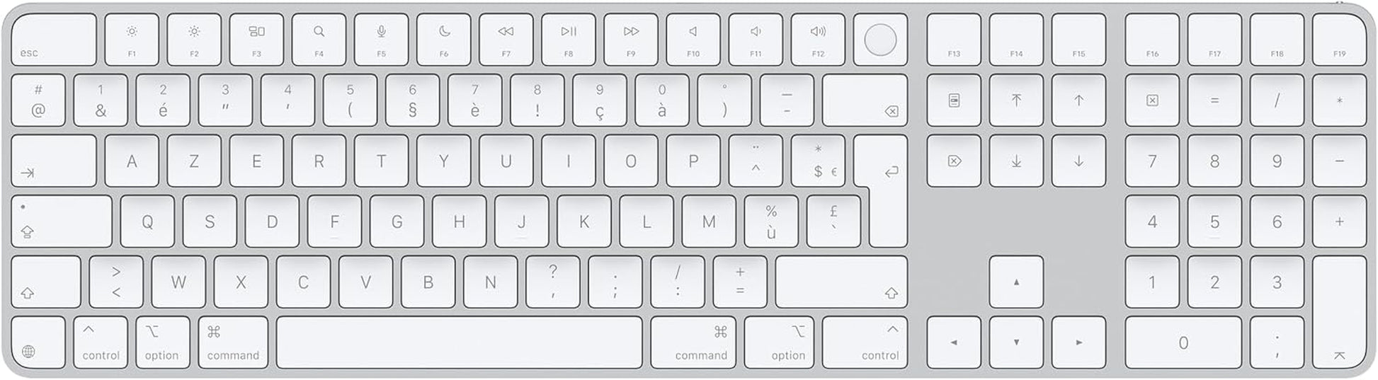 Magic Keyboard Avec Touch ID Et Pavé Numérique Pour Les Mac Avec Puce  - Français - Touches Blanches