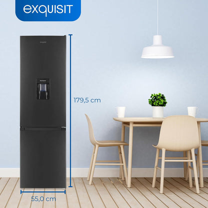 Exquisit Réfrigérateur-Congélateur KGC265-70-WS-040D Inoxlook-Az | Capacité Utile 260 L