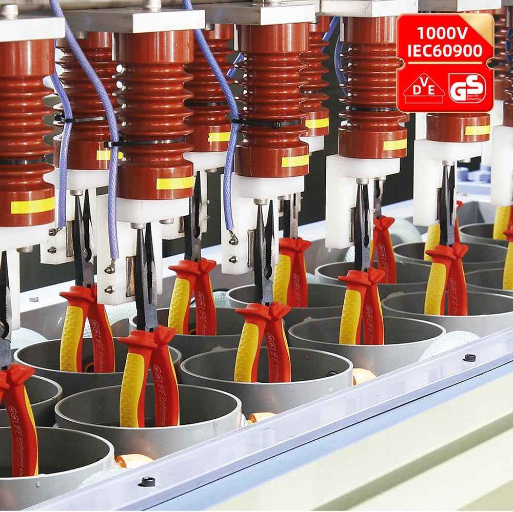 Jeu De 11Pcs VDE Tournevis Et Pinces Outils Électricien Isolé 1000V Avec Testeur De Tension, Coffret Tournevis Tête Plats Et PH Cruciformes, Poignée En Caoutchouc Antidérapante | Avec Testeur De Tension, Tournevis À Fente Et Phillips Ainsi Que Pinces VDE