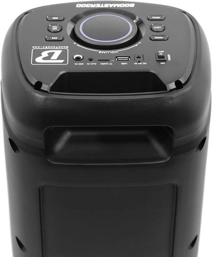 Boomtone DJ Boomaster 300 Enceinte Bluetooth Lumineuse LED Portable Puissante 250W, Enceinte Karaoke, Bluetooth Sans Fil, TWS, Rechargeable USB, Tuner, Lecteur Usb/Carte SD. Télécommande Fournie