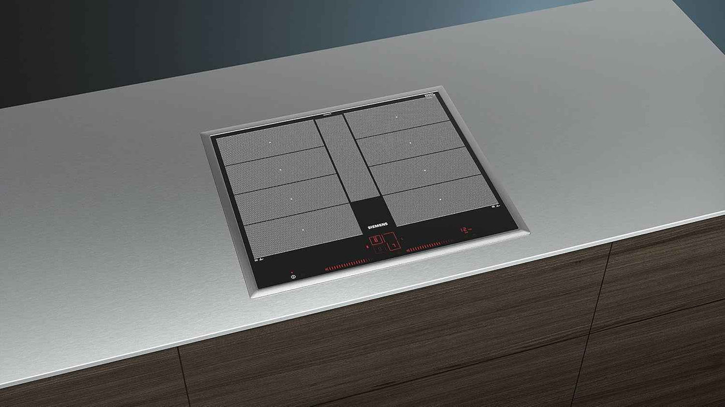 Siemens Iq700 Noir, Acier Inoxydable Intégré (Placement) Plaque Avec Zone À Induction 4 Zone(S)