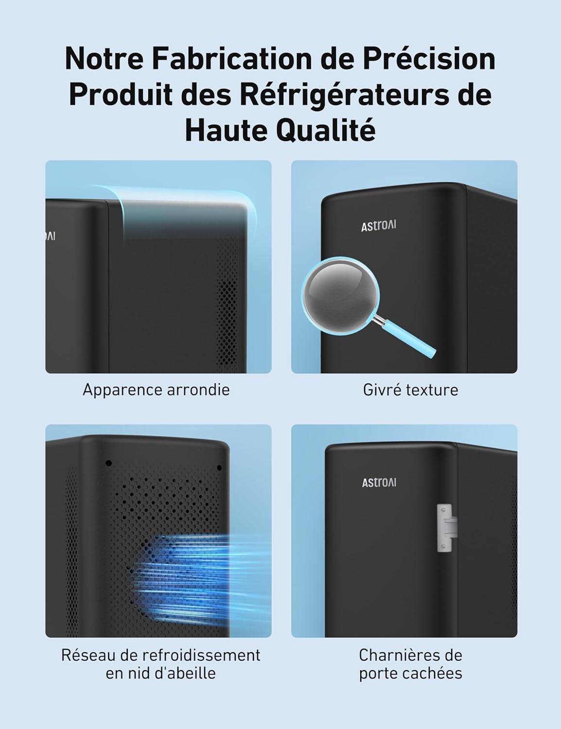 Mini Frigo De Chambre 2.0 6L, Mini Frigo 8 Canettes 330Ml, Mini Réfrigérateur Voiture Portable 12V/220V, Petit Frigo Cosmetique, Skincare, Fonction Chaud/Froid, Cadeau Femme Homme (Noir)