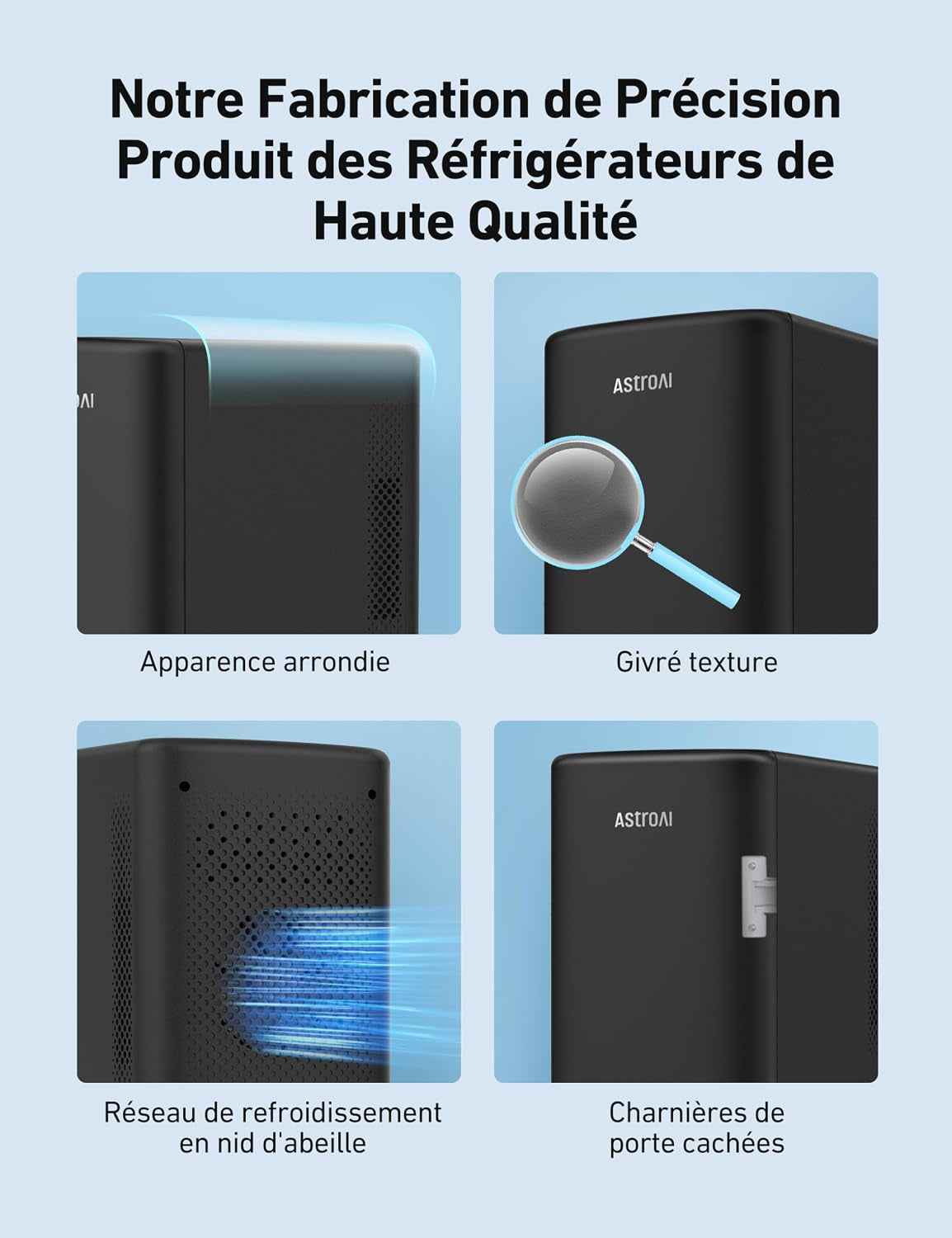 Mini Frigo De Chambre Capacité 6L, Réfrigérateur Voiture 12V 220V | 8 Canettes 355Ml, Silencieux Petit Frigo Cosmetique, Fonction Chaud/Froid, Pour Domestique Voiture, Cadeau Femme Homme, Gris