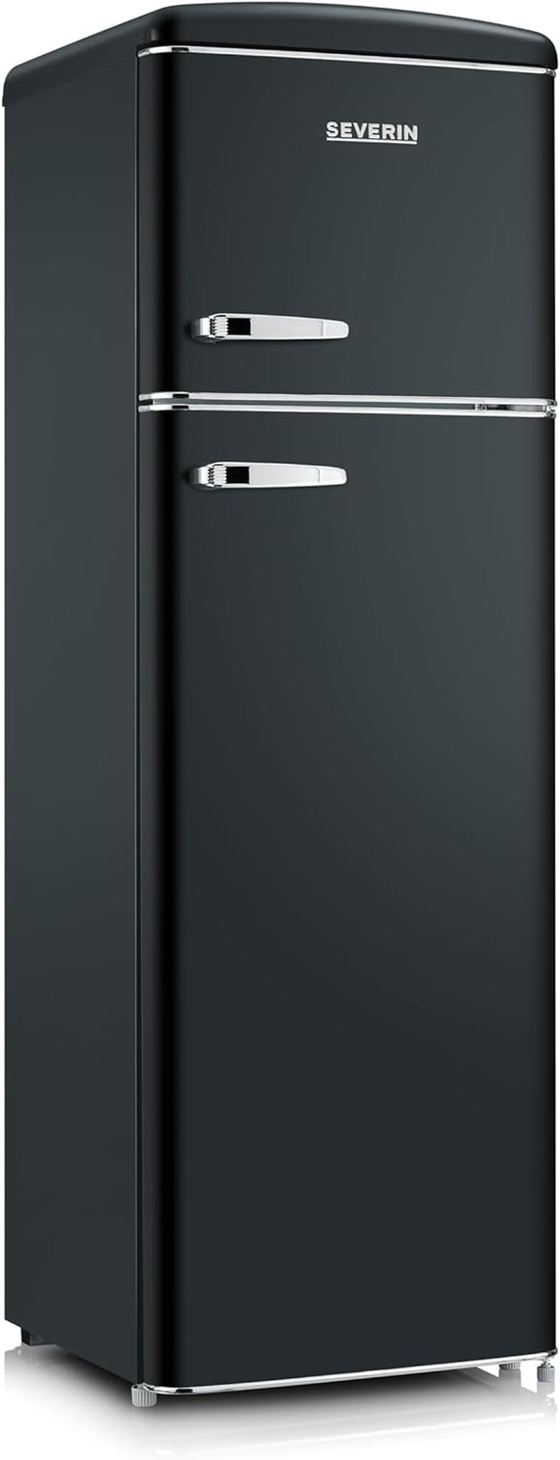 Réfrigérateur Congélateur 2 Portes, Pose Libre, Réfrigérateur Double Porte Avec Congélateur Largeur 55 Cm, 246 L, Classe D, Look Rétro, Noir Mat, RKG 8984