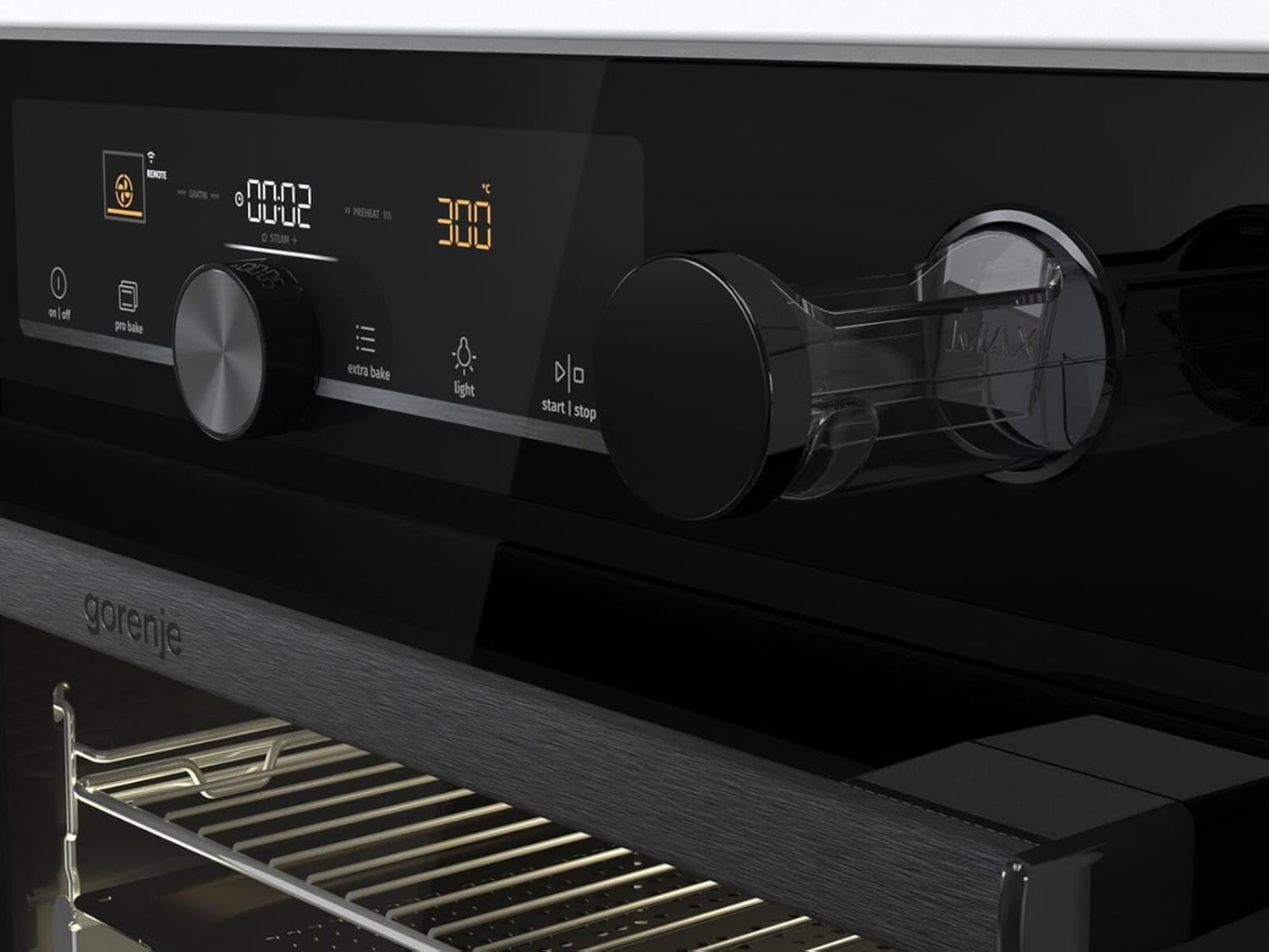 Optibake Advanced BPSA 6747 A08BGWI Four Encastrable/Wifi Connected / 77 L/Air Chaud/Pyrolyse/Autobake/Commande Tactile/Thermomètre De Cuisson/Steamassist/Pizzamode 300 °C /