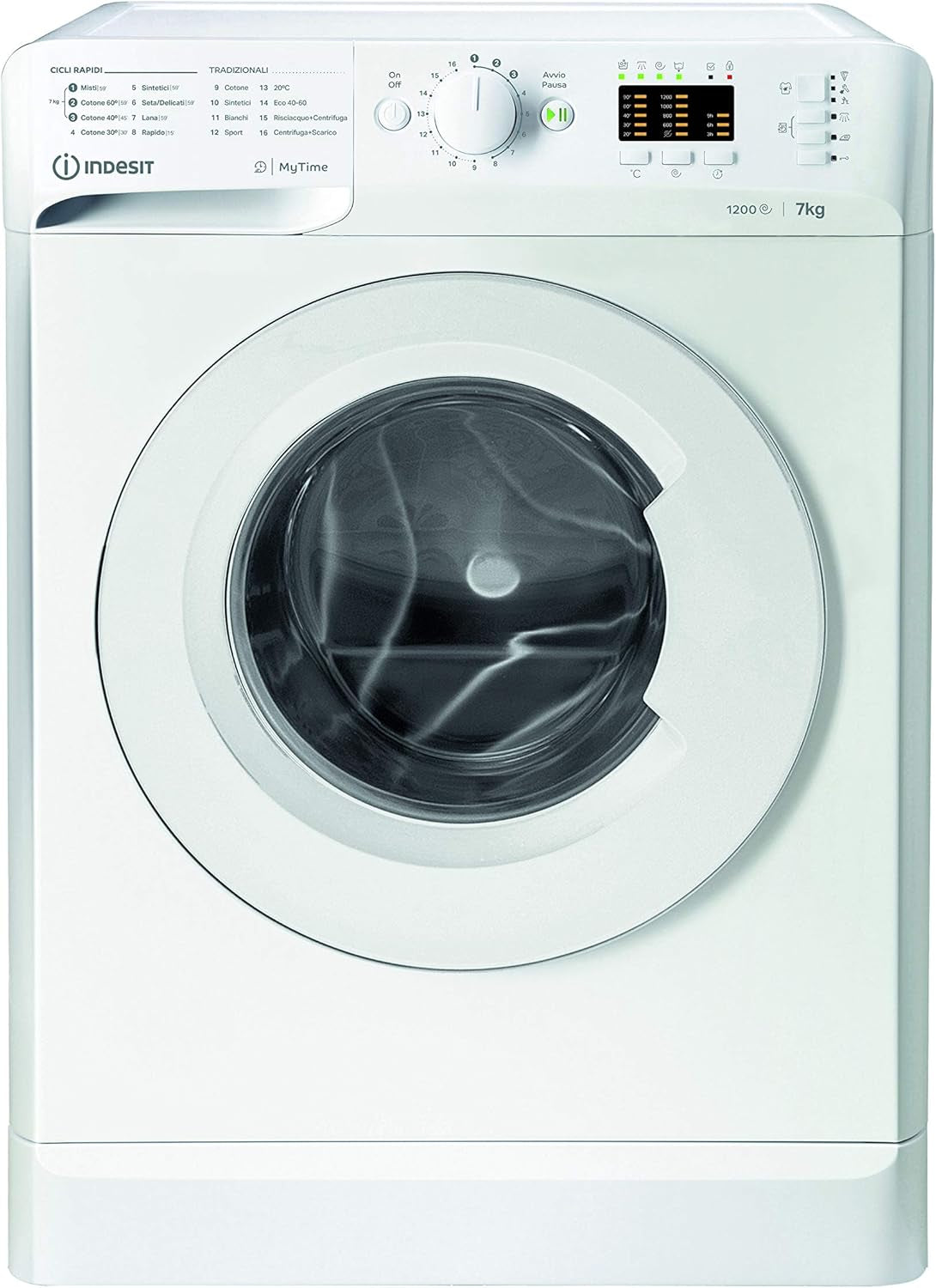 Indesit MTWA 71252 W IT Machine À Laver À Chargement Frontal, 9 Kg, A+++-10%, 1200 Tours/Min