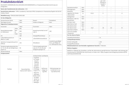 RTB413E1AW Réfrigérateur De Table Autonome / 850 Mm/Congélateur 3 Étoiles / 130 L/E