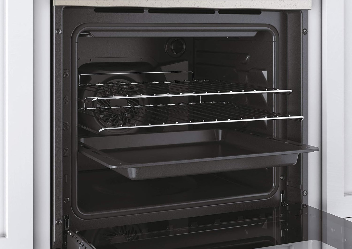 FCC603NAV Four Électrique À Encastrer, Ventilé, Capacité 65 Litres, Multifonction Et Fonction Pizza, 8 Programmes, 56,8 X 59,5 X 59,5 Cm, Style Rustique, Avoine, Classe A+