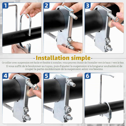 1 Pince D'Échappement Universelle De 7,5 Cm Avec Suspension, Robuste Pour Tuyau D'Échappement De Voiture Et Camion (2,25 Pouces)