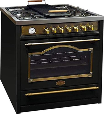 Kaiser HGE 93555 Em Gaz Electrique Cuisinière 90Cm/Four Électrique/Cuisinière/115L / Plaque De Cuisson Au Gaz/ 4,5 Kw WOK/ 8 Fonctions/Autonettoyage/Gaz Naturel Et Propane Possibles/Qualité De Luxe