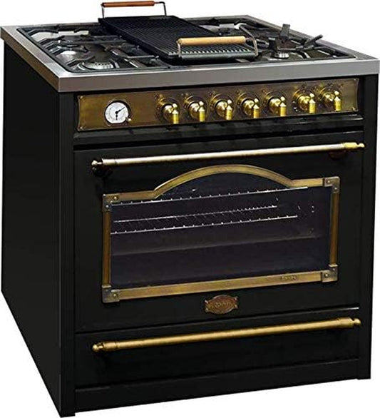 Kaiser HGE 93555 Em Gaz Electrique Cuisinière 90Cm/Four Électrique/Cuisinière/115L / Plaque De Cuisson Au Gaz/ 4,5 Kw WOK/ 8 Fonctions/Autonettoyage/Gaz Naturel Et Propane Possibles/Qualité De Luxe