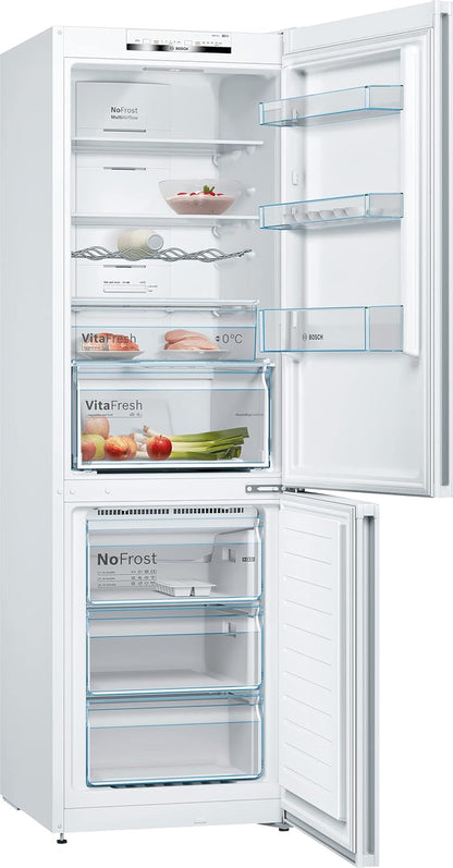 KGN36VWED Série 4 Réfrigérateur Combiné Pose-Libre - 326 L - 186 X 60 (H X L) - Blanc