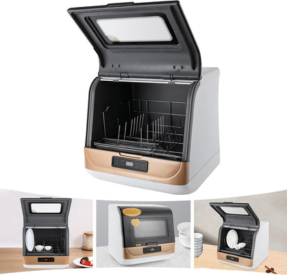 Mini Lave-Vaisselle Table Espace Couverts Sur Mesure Maison Bureau Camping Dortoirs Lavage Fruits Petit Lave-Vaisselle Portable Multifonction Pas D'Installation Nettoyage Complet (Or)