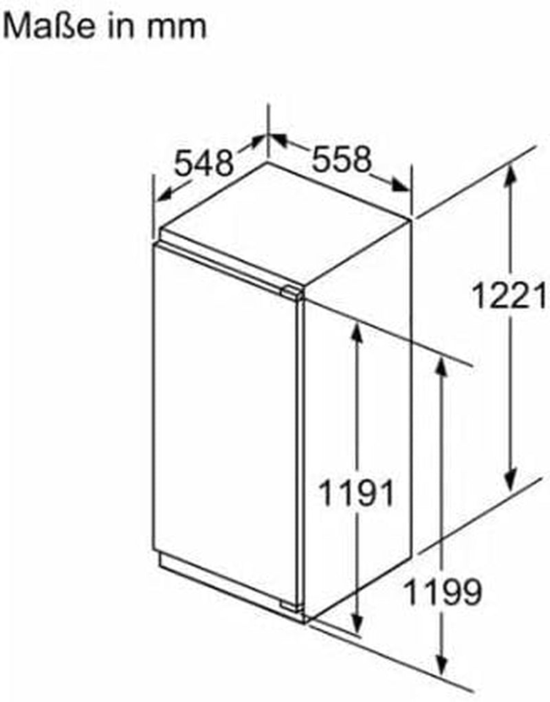 KIL42ADD1 Einbaukühlschrank Mit Gefrierfach, Nischenhöhe 122 Cm, 187 L, Festtürtechnik, Schnellkühlen, LED Beleuchtung, Vitafresh