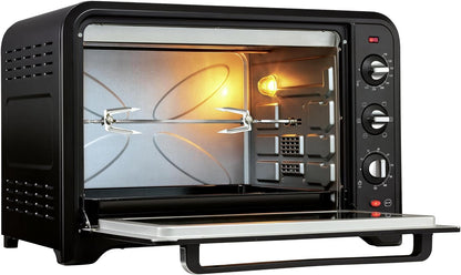 Four À Convection Électrique, 60 L, 2200 W, Thermostat Jusqu'À 240 Degrés, 7 Modes De Cuisson, Pain, Pizza, Tartes, Pâtisseries, Optimo, Noir YY2917FB