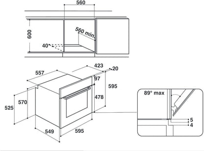 Indesit IFW6230IX Four, 71 Litres, Métal, Inox