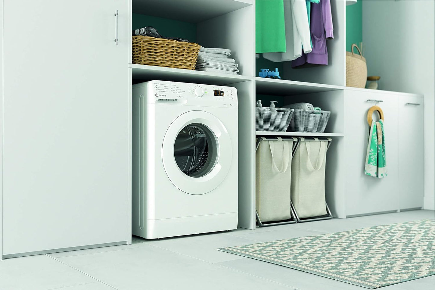 Indesit MTWA 71252 W IT Machine À Laver À Chargement Frontal, 9 Kg, A+++-10%, 1200 Tours/Min