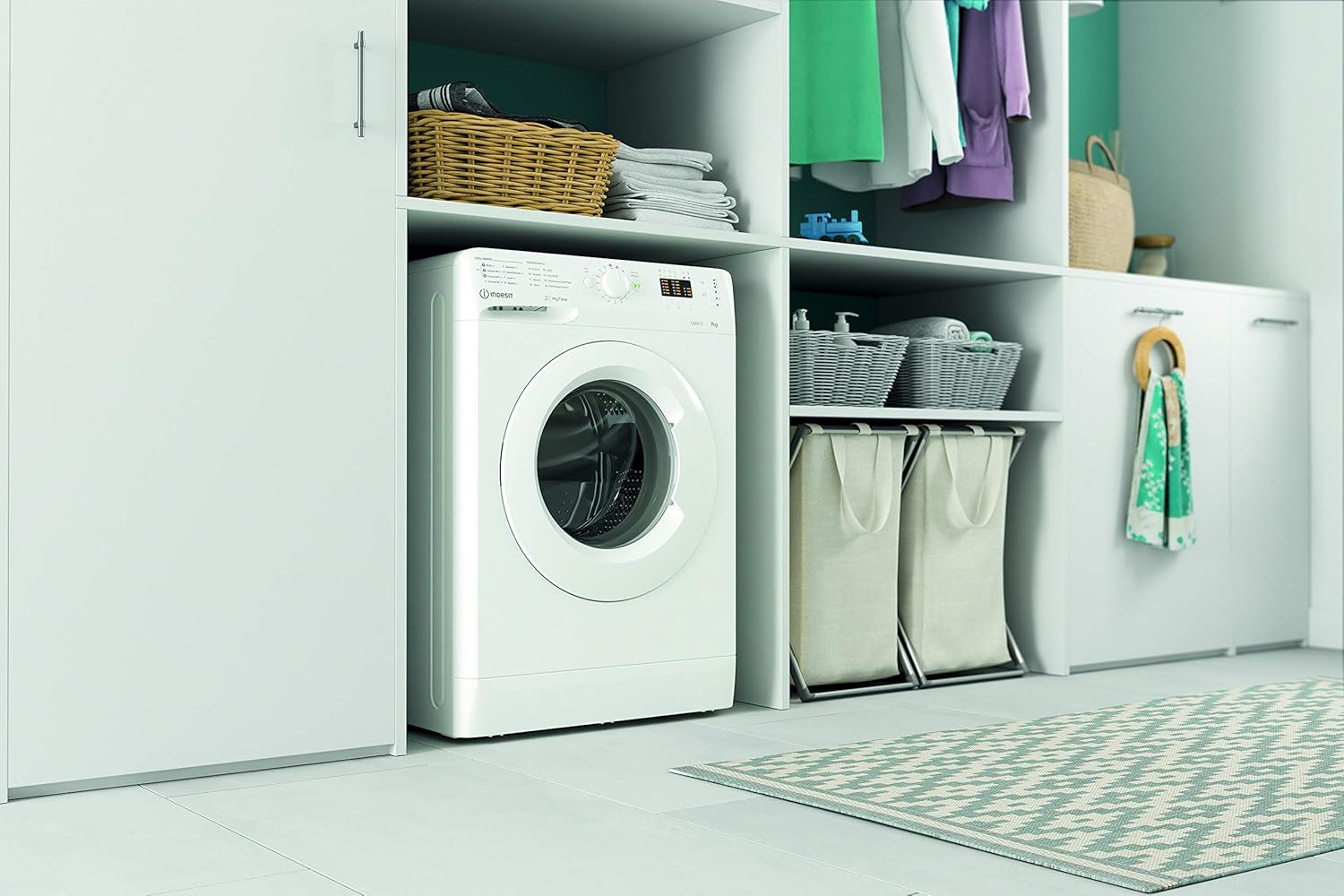 Indesit MTWA 71252 W IT Machine À Laver À Chargement Frontal, 9 Kg, A+++-10%, 1200 Tours/Min