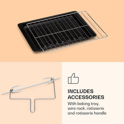 Vaporchef - Four Vapeur Encastrable, Four Posable, Cuiseur Vapeur Sur Pied, 230 ° C, Réservoir D'Eau 1,5 L, Molette De Commande, CEE A, Grill, Friture À Air, 31 L - Noir