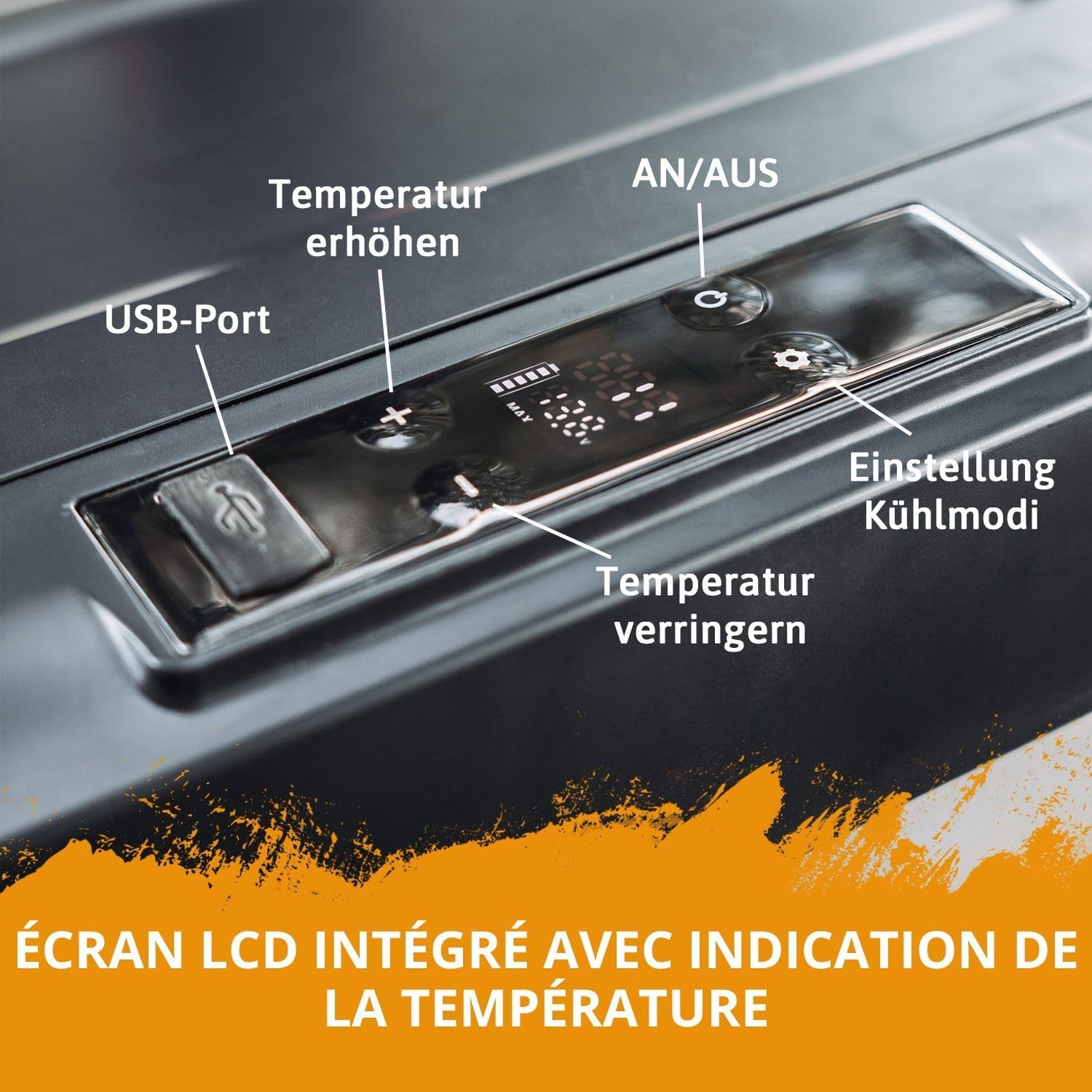 CROSS TOOLS ICEBOX 40 Glacière Électrique À Compresseur Pour Le Camping Et Les Voyages Avec Commande Par App Réfrigération À -20° C, 230 V/ 12 V/ 24 V Dimensions 65 X 37,5 X 42,7 Cm Couleur Argent