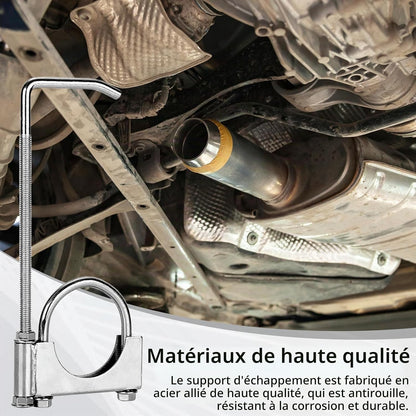 Collier D'Échappement En 2 Pièces, Acier Inoxydable Colliers En U Robustes Universel Avec Support Type Selle Ø 70 Mm / 2,75 Po Pour Tuyaux D'Échappement De Voitures Et Camions