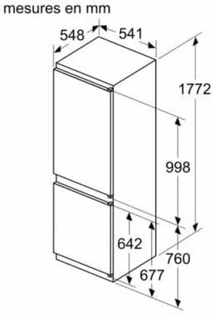 Neff KI5862SE0S Réfrigérateur-Congélateur Intégré (Placement) 267 L E