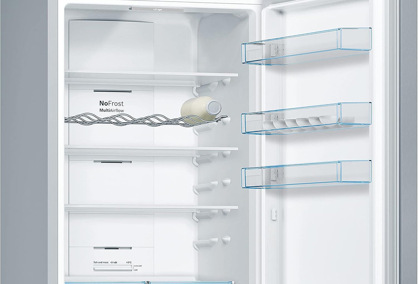 Elettrodomestici KGN39XIDP Série 4, Réfrigérateur Combi Sans Installation, 203 X 60 Cm, Acier Inoxydable, Nettoyage Facile