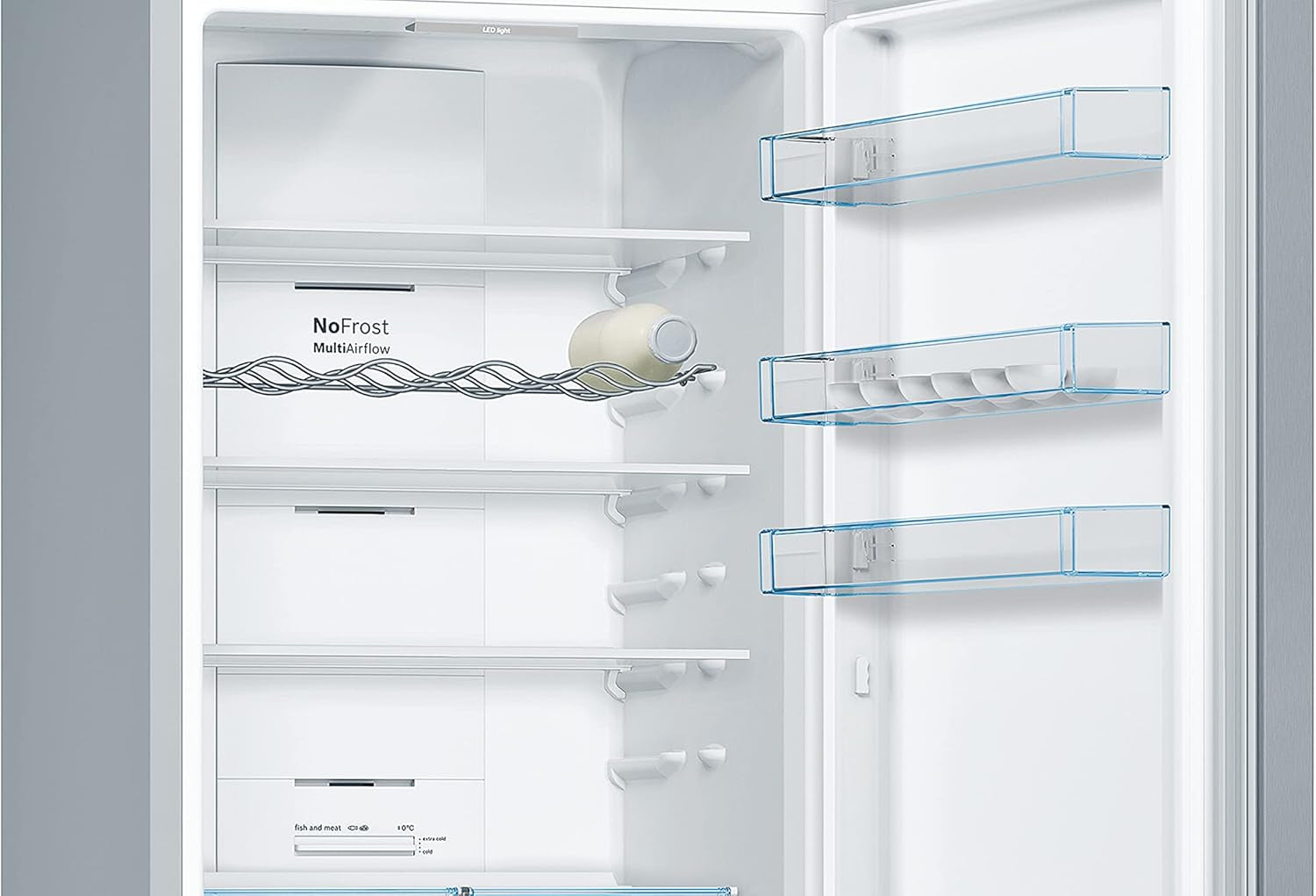 Elettrodomestici KGN39XIDP Série 4, Réfrigérateur Combi Sans Installation, 203 X 60 Cm, Acier Inoxydable, Nettoyage Facile