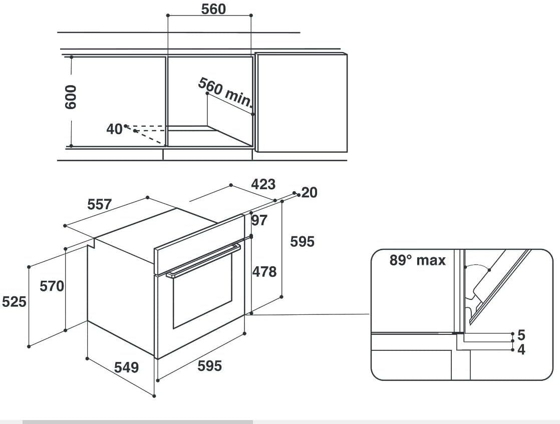 Indesit IFW 4534 H TD – Four (Moyen, Four Électrique, 71 L, 2750 W, 71 L, 1500 W)