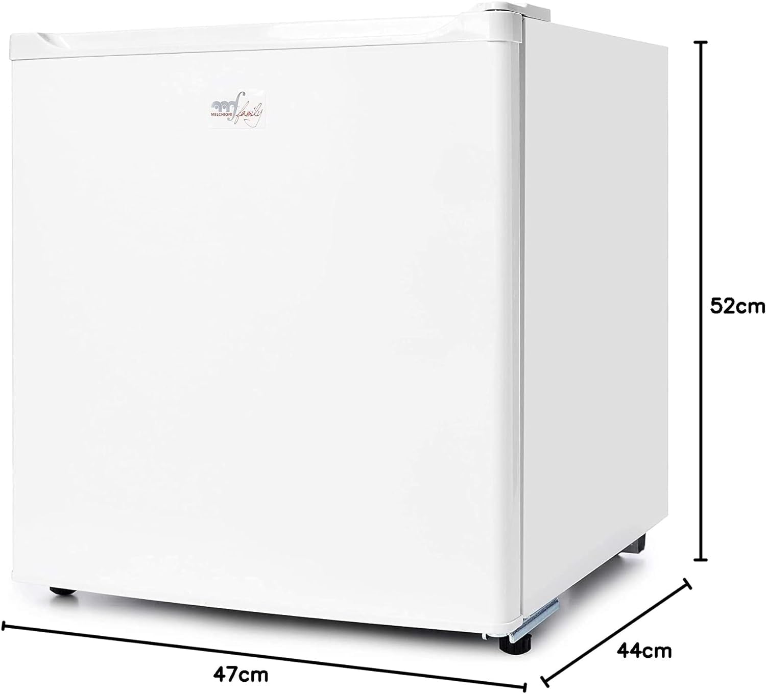 Melchioni ARTIC47LT Mini Réfrigérateur Silencieux, Congélateur Intégré, Réfrigérateur À Boissons, Compresseur Et Freezer, 47 Litres, Blanc