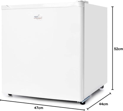 Melchioni ARTIC47LT Mini Réfrigérateur Silencieux, Congélateur Intégré, Réfrigérateur À Boissons, Compresseur Et Freezer, 47 Litres, Blanc