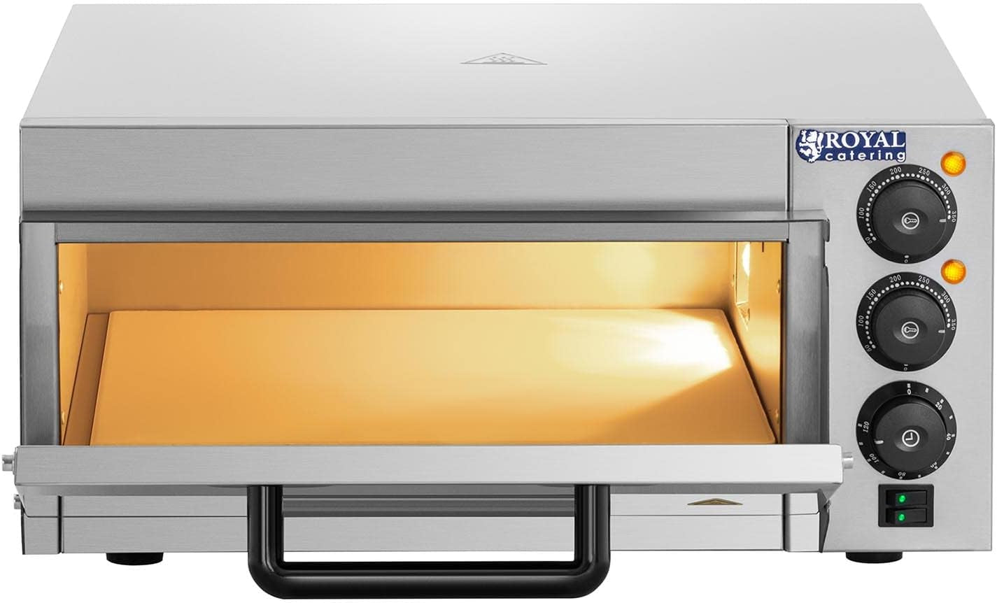 Four À Pizza Electrique RCPO-2000-1PE (2000W, Argile Réfractaire, Pierre De Cuisson, Surface De Cuisson De 40X40X1,5Cm, Fonction Minuterie Jusqu'À 120 Min)