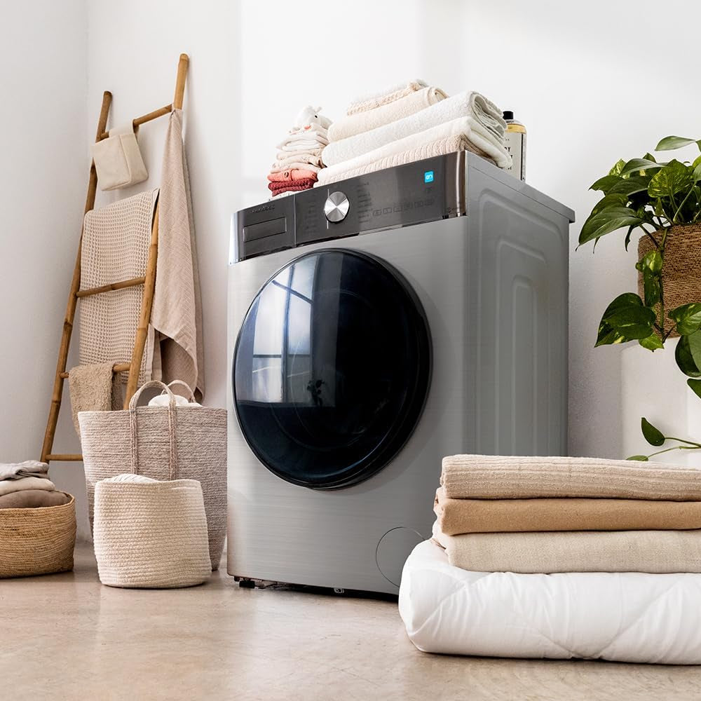 Lave-Linge 10 Kg À Chargement Frontal Bolero Dresscode 10800 Inverter Steel a 1400 Tr/Min, 16 Prog, Classe A, Moteur Inverter Plus, Vapeur Steammax, Lavage Intelligent Et Détecteur De Charge