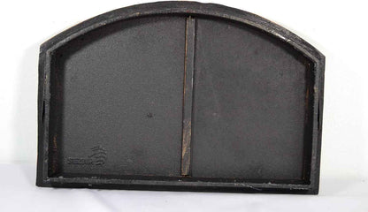 Porte De Four Double En Fonte Avec Thermomètre 500 °C, Avec Loquet De Porte, Aspect Rivet, Porte De Four À Pizza - Four À Pain - Porte De Four En Pierre, 53,2 X 5,5 X 35,5 Cm, Peinture Cuivrée