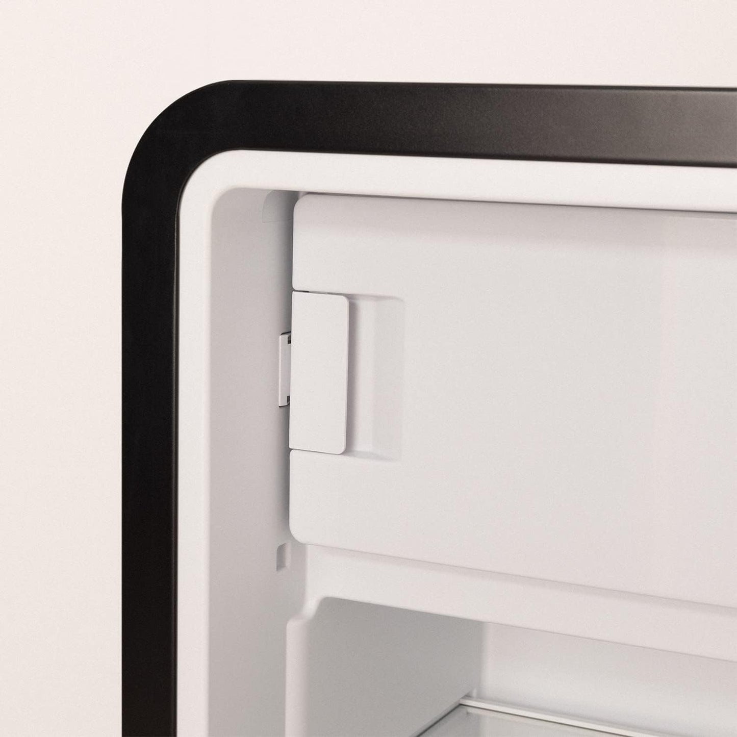 / RETRO FRIDGE 150 Gold/Réfrigérateur Noir Avec Poignée Dorée Et Congélateur 281L / 102W, Faible Consommation, 150 Cm, 3 Étagères, Régulateur De Température, 60X60X150 Cm