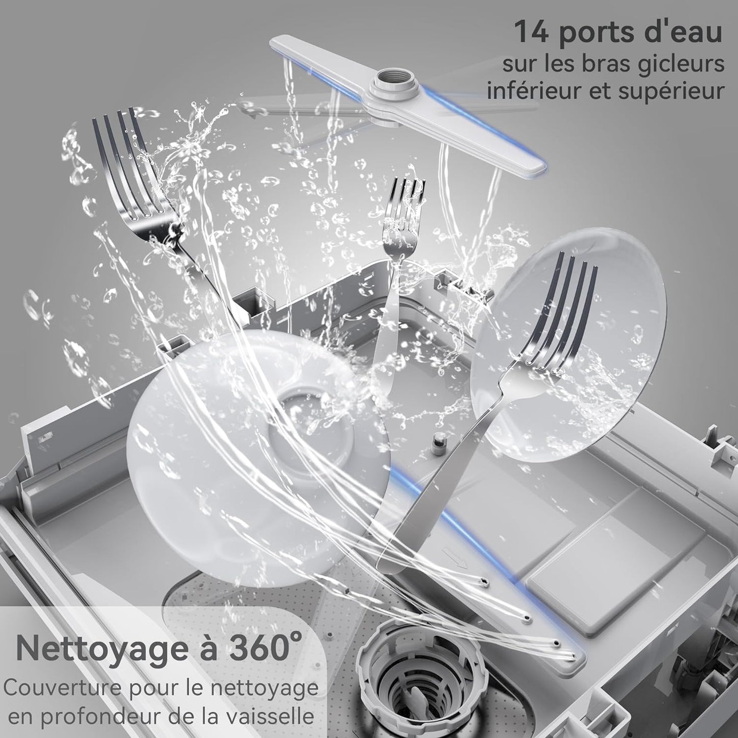 Mini-Lave-Vaisselle, Lave-Vaisselle De Comptoir, Utilisable Avec Robinet Ou Sans Robinet, Largeur De 43 Cm, Capable De Contenir 4 Sets, Adapté Au Camping, 175 Kwh/An, Blanc